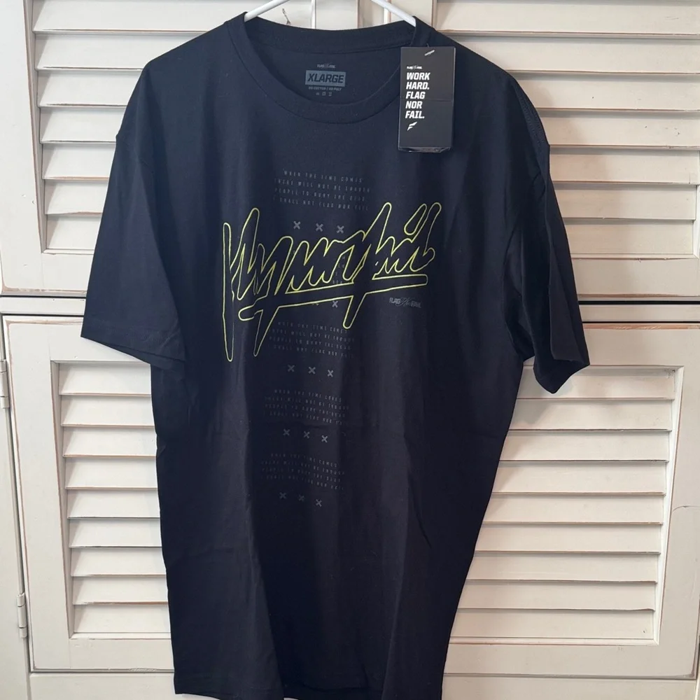Flag Nor Fail Black T-Shirt with Green Graphic - Picture 2 of 5